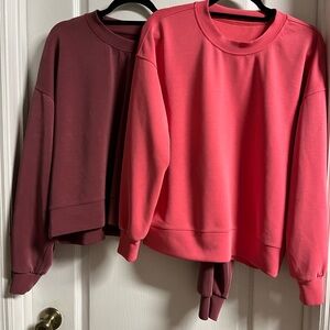 lululemon athletica Pink and Burgundy Crew Neck Sweaters